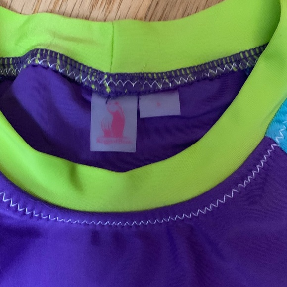 Girls two piece bathing suit with short sleeve top - Picture 4 of 5